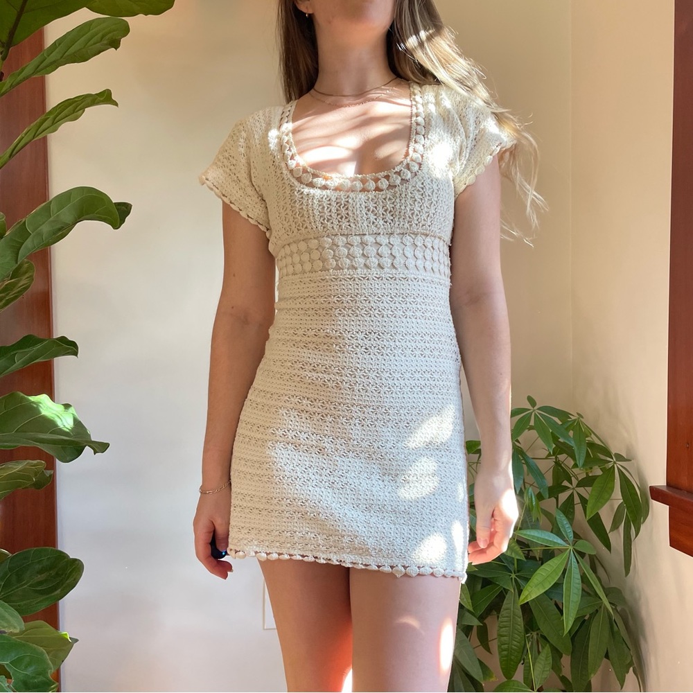 Vintage cream knit dress